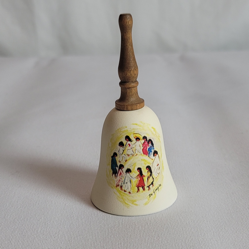 DeGrazia Signed  Los Ninos Hand Bell Sandstone Creations